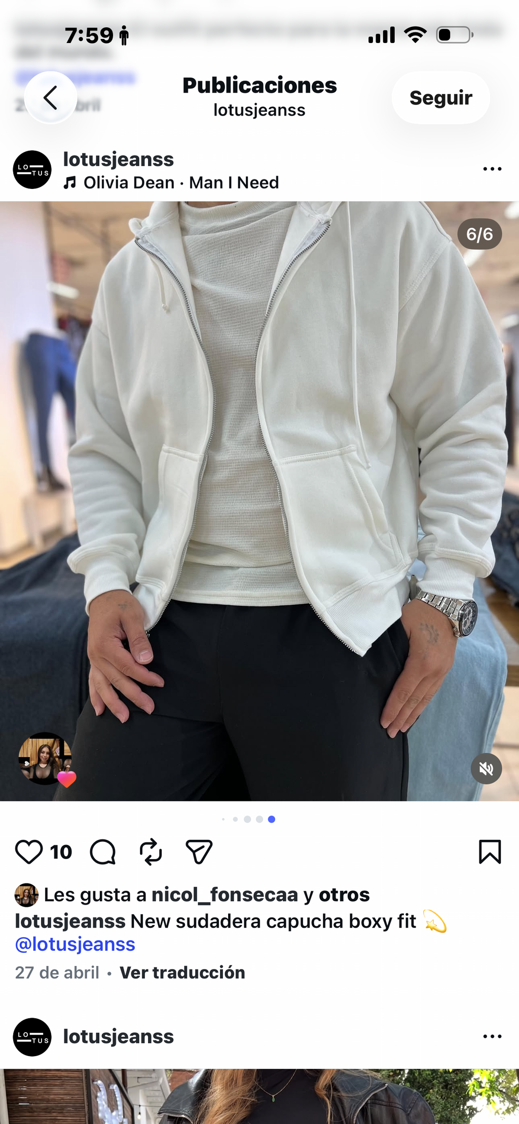 HOODIE ABIERTO BLANCO