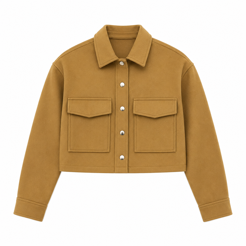 CHAQUETA CROPPED CAMEL