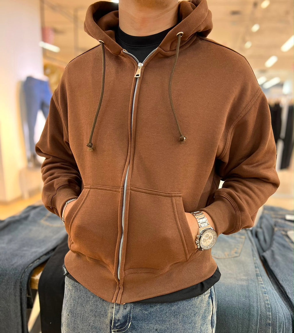 HOODIE ABIERTO CAFE