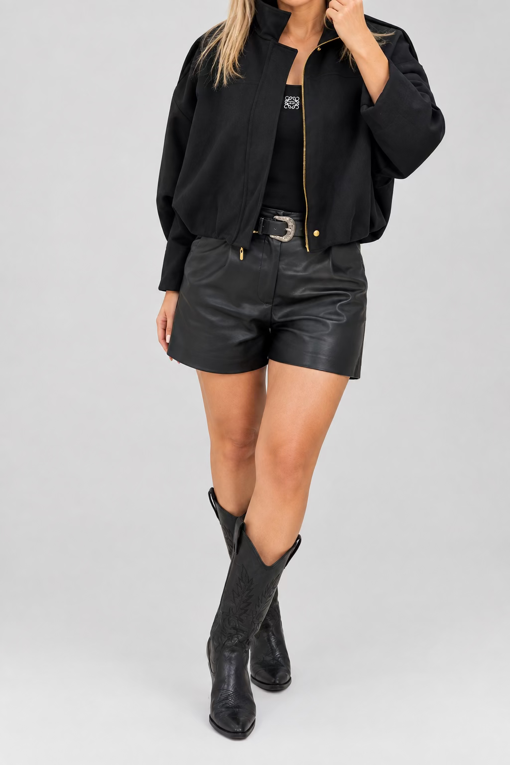 CHAQUETA GAMUZA NEGRA